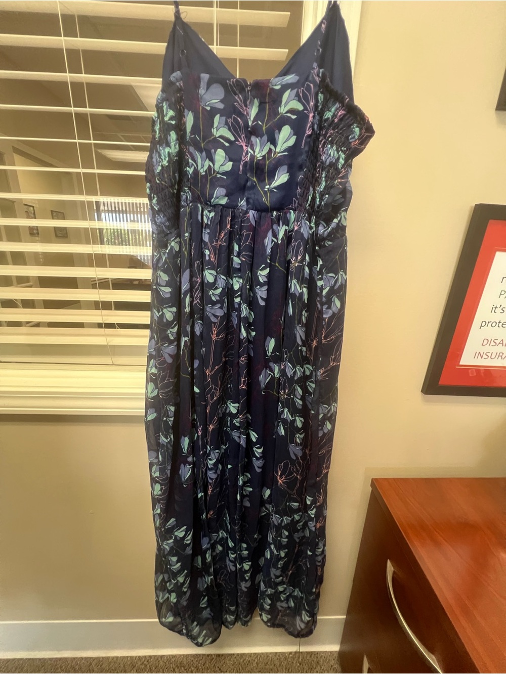 K. Jordan Navy Dress with Mint Leaf Accents